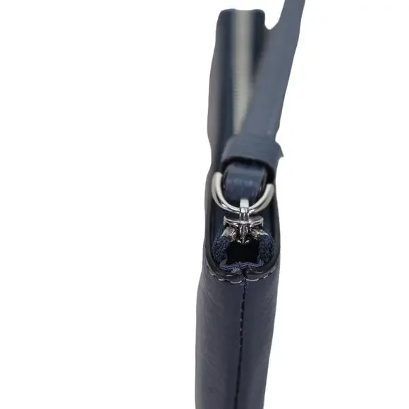 Coach Corner Zip Leather Wristlet Wallet – Navy Blue with Bold Red Script - NWT - Picture 5 of 7